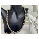 Assortment of Vintage Costume Jewelry Including Necklaces, Bracelets, and Earrings