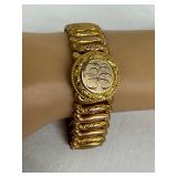Vintage Monogrammed Gold-Tone Sweetheart Bracelet by S & B Co