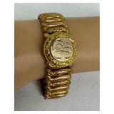 Vintage Monogrammed Gold-Tone Sweetheart Bracelet by S & B Co