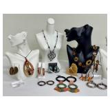 Collection of Vintage Fashion Jewelry with Earrings and Necklaces