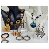 Collection of Vintage Fashion Jewelry with Earrings and Necklaces