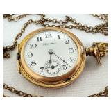 Antique Hampden Pocket Watch with Fob Chain
