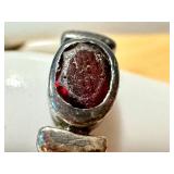 Set of 5 Sterling Silver Rings with Various Designs and Gemstones