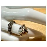 Set of 2 Vintage Sterling Silver Rings with Intricate Designs