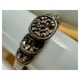 Set of 2 Vintage Sterling Silver Rings with Intricate Designs