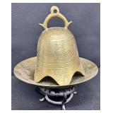 Vintage Chinese Buddhism Brass Incense Bowl & Cover with Stand