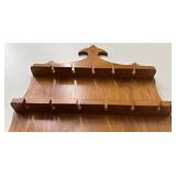 Vintage Krauss Furniture Wooden Souvenir Spoon Collector Wall Rock - Holds 12 Spoons with Box Holder