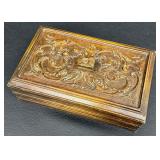 Antique Renaissance Revival Rectangular Table Box with Florentine Carved Top and Carved Sides