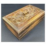 Antique Renaissance Revival Rectangular Table Box with Florentine Carved Top and Carved Sides
