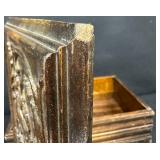 Antique Renaissance Revival Rectangular Table Box with Florentine Carved Top and Carved Sides