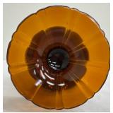Mid Century Amber Colored Swung Glass Vase