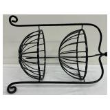 Two Tier Black Wrought Iron Fruit/Vegetable Basket