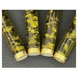 Four Decorative Vintage Faux Candles with Golden Flecks