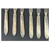 Vintage Sterling Silver and Glass Divided Dish, Sterling Silver Lidded Etched Glass Sugar or Jam Jar with Stainless Spreaders & Spoons