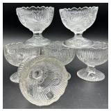Antique EAPG Flint Glass Bellflower Pattern - Master Salts - Set of Six