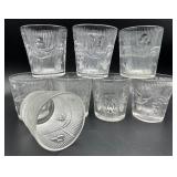 Antique EAPG Flint Glass Bellflower Pattern Full Length Rib Tumblers - Set of Eight