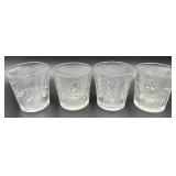 Antique EAPG Flint Glass Bellflower Pattern Full Length Rib Tumblers - Set of Eight
