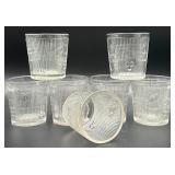 Antique EAPG Flint Glass Bellflower Pattern Banded Rib Tumblers - Set of Seven