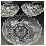 Antique EAPG Flint Glass Bellflower Pattern Sauce/Dessert Dishes - 11 in total