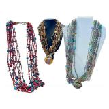Three Multi-Strand Beaded Joan Rivers Necklaces