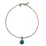 Nolan Miller Blue Skies Pendant Set with Omega Style Necklace