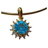 Nolan Miller Blue Skies Pendant Set with Omega Style Necklace