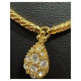 Vintage Nolan Miller Gold Tone Rhinestone Necklace