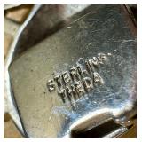 Sterling Silver Theda Marcasite Flower Rose Bracelet Vintage Style