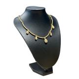 Vintage Nolan Miller Gold Tone Rhinestone Necklace