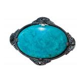 Beautiful Sterling Silver and Turquoise Brooch