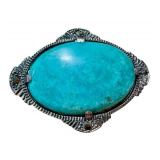 Beautiful Sterling Silver and Turquoise Brooch