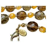 Joan Rivers Topaz Czech Glass Beaded Necklace with Topaz Glass Pendant