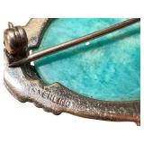 Beautiful Sterling Silver and Turquoise Brooch