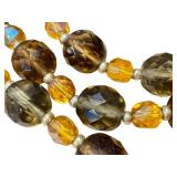 Joan Rivers Topaz Czech Glass Beaded Necklace with Topaz Glass Pendant