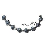 Sterling Silver Theda Marcasite Flower Rose Bracelet Vintage Style