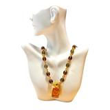 Joan Rivers Topaz Czech Glass Beaded Necklace with Topaz Glass Pendant
