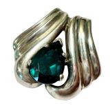 Vintage Badavici Teal Blue Green Paste Large Slide Pendant