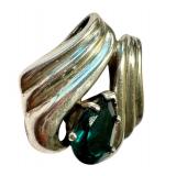 Vintage Badavici Teal Blue Green Paste Large Slide Pendant