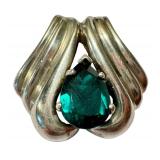 Vintage Badavici Teal Blue Green Paste Large Slide Pendant
