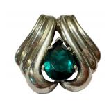 Vintage Badavici Teal Blue Green Paste Large Slide Pendant