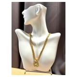 Vintage Nolan Miller Faux Peridot Gold Tone Necklace