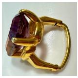 Vintage Vendome Purple Colored Adjustable Ring