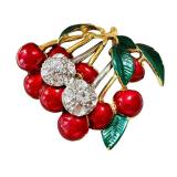 Joan Rivers Vintage Cameo Brooch with Rhinestone Accents