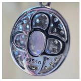 Pair of Dazzling Sterling Silver and Tanzanite Earrings / Halo Drop Sterling Silver Tanzanite Earrings