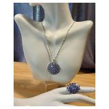 Tanzanite and Sterling Silver Necklace and Ring