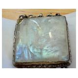 Sterling Silver and Rainbow Moonstone Bracelet and Sterling Silver Bangle Bracelet