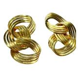 Pair of Italian Ripoli Gold Plated Vintage 1989 Runway Earrings