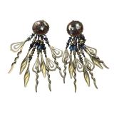 Pair of Vintage Chipita Statement Earrings / Chipita Boho Statement Earrings