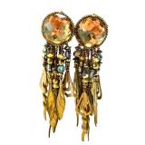 Pair of Vintage Chipita Statement Earrings / Chipita Boho Statement Earrings
