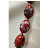 Vintage Hand Knotted Chinese Cloisonné Beaded Necklace